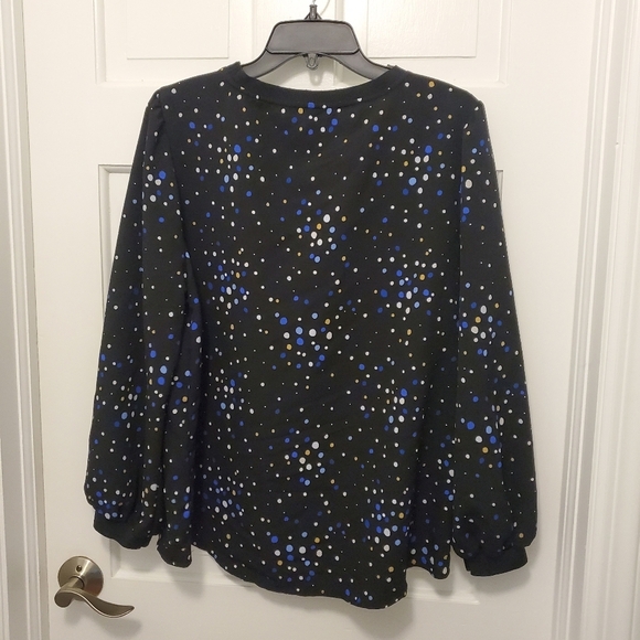 PopSugar Black Polka Dot Blouse Size XL, Business Casual - Picture 9 of 9